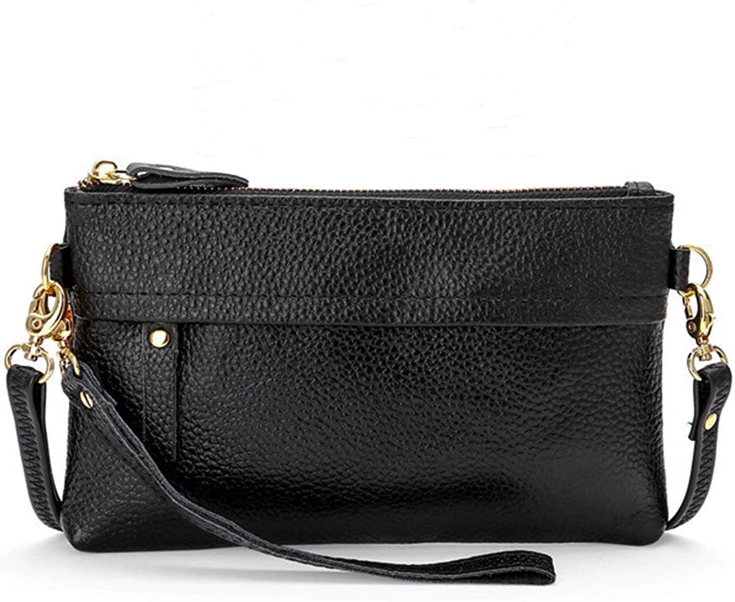 Price:$8.99 NOVACHIC Women Crossbody Wallet Genuine Leather Shoulder Handbag with Removable Strap Clutch Purse Small Wristlet Crossbody Bag (Black)  Handbags   