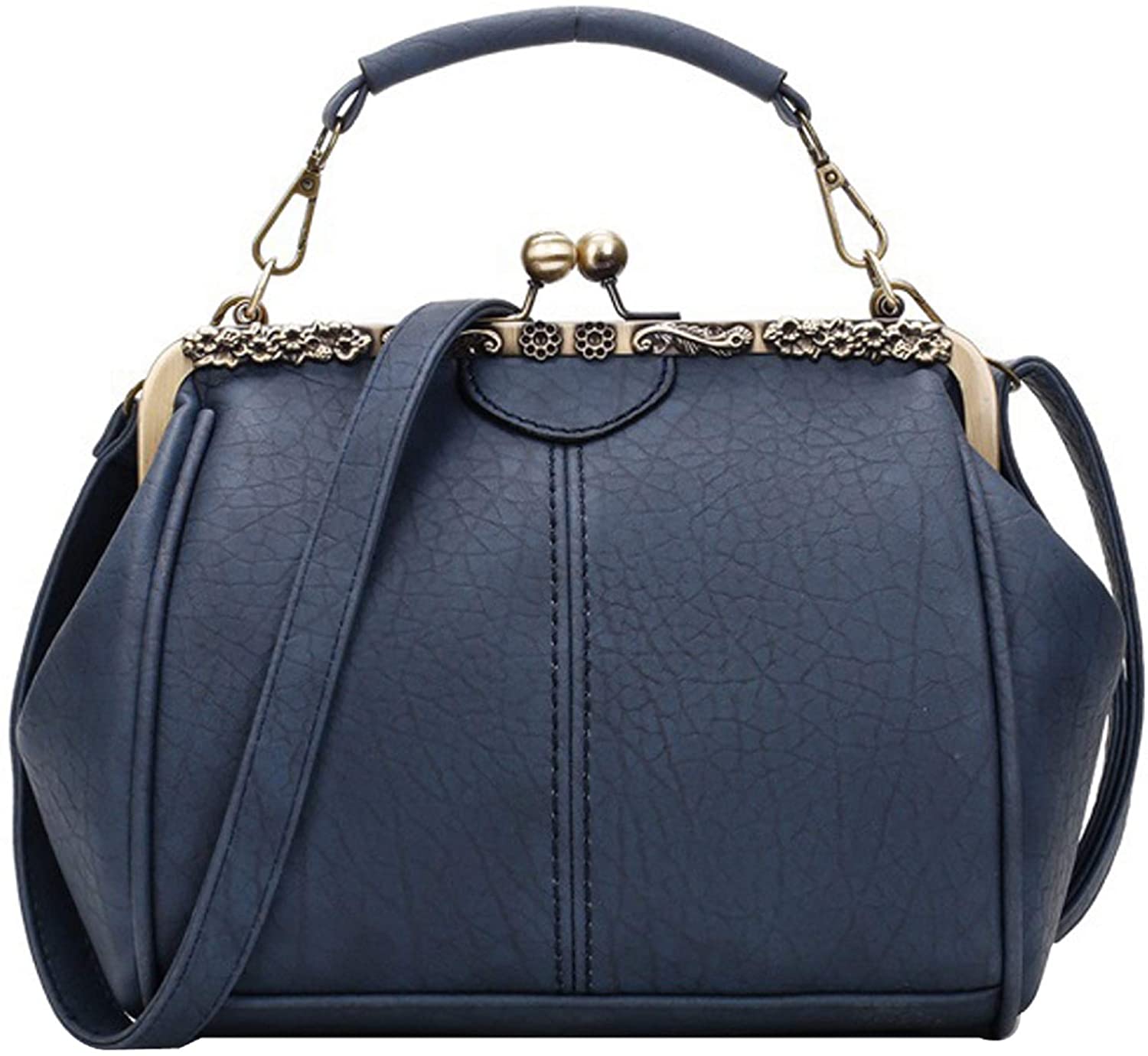 Price:$24.99    Zhiyang Vintage Purses for Women Kiss Lock Litchi Pu Antique Minimalist Clutch  Clothing