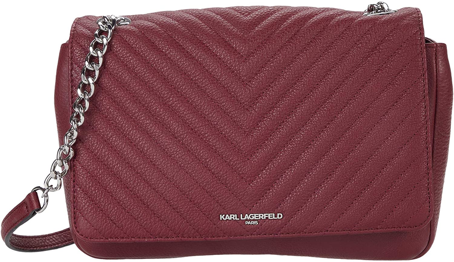 Price:$99.99 Karl Lagerfeld Paris Charlotte Shoulder Bag Merlot One Size  Handbags   