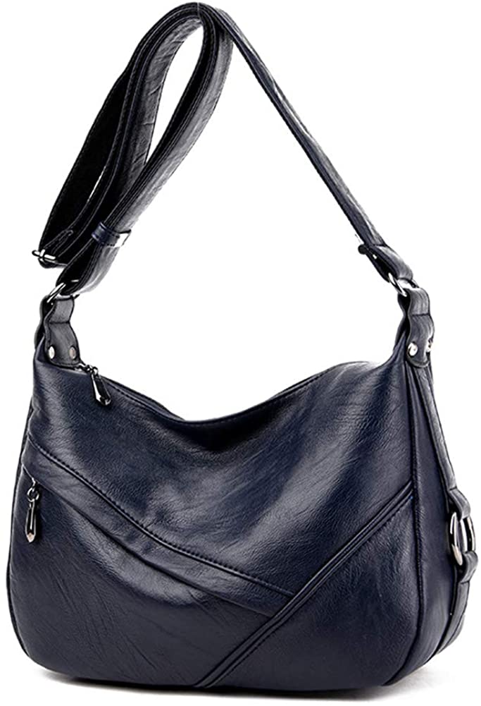 Price:$18.90    Women's Retro Sling Shoulder Bag, Leather Crossbody Handbags Hobo Tote Messenger Bags for Women/Ladies/Girls (Blue)  Clothing