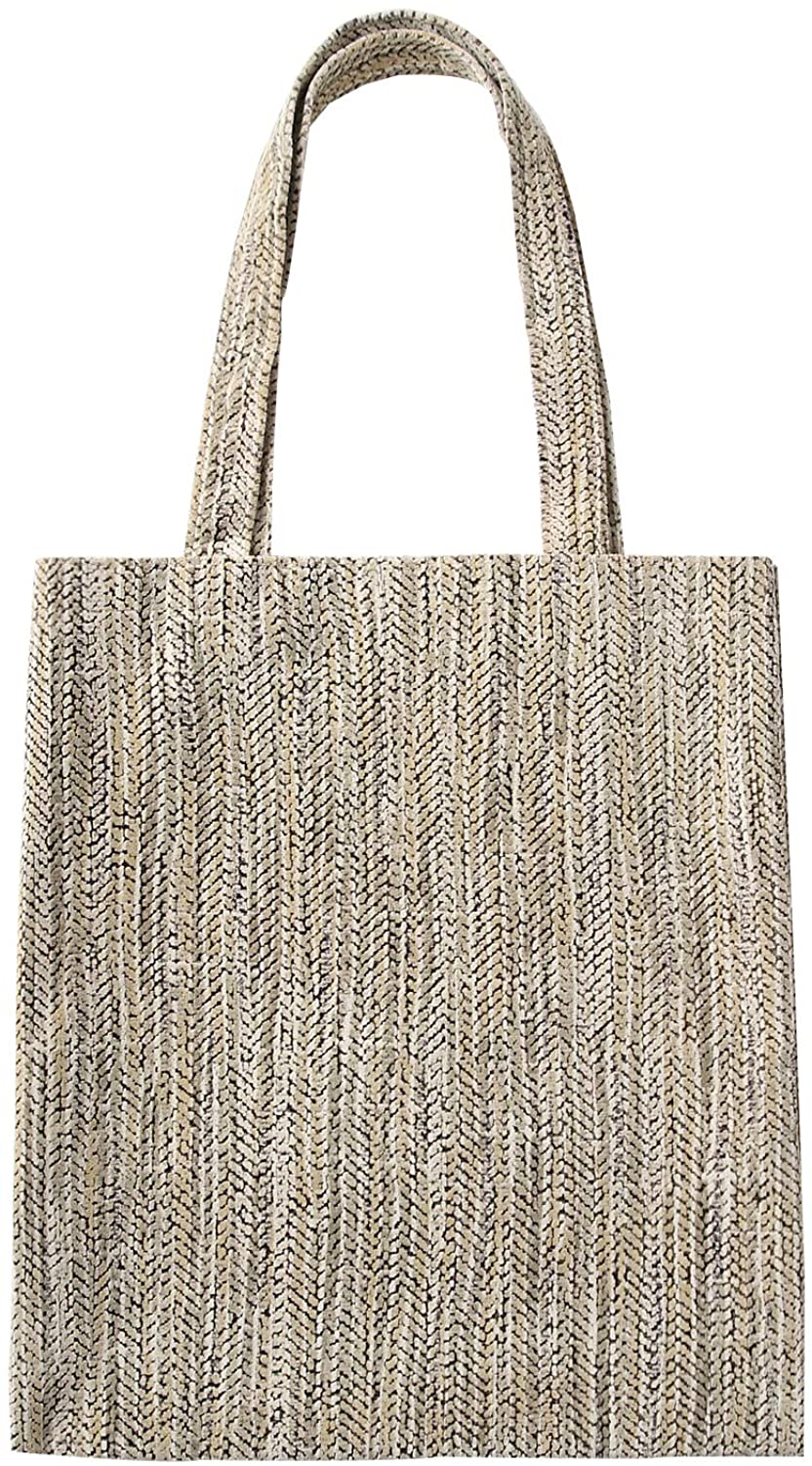 Price:$14.99 Flocking fabric tote bag, women's one - shoulder tote bag with large capacity（White gray diagonal plaid）  Handbags   
