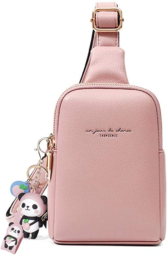Price:$23.99    Aeeque Sling Backpack Chest Bag for Women, Small Crossbody Shoulder Bags Purse, Casual Leather Travel CrossbodyBackpack Handbag Wallet, Gifts for Girls, Pink  Clothing