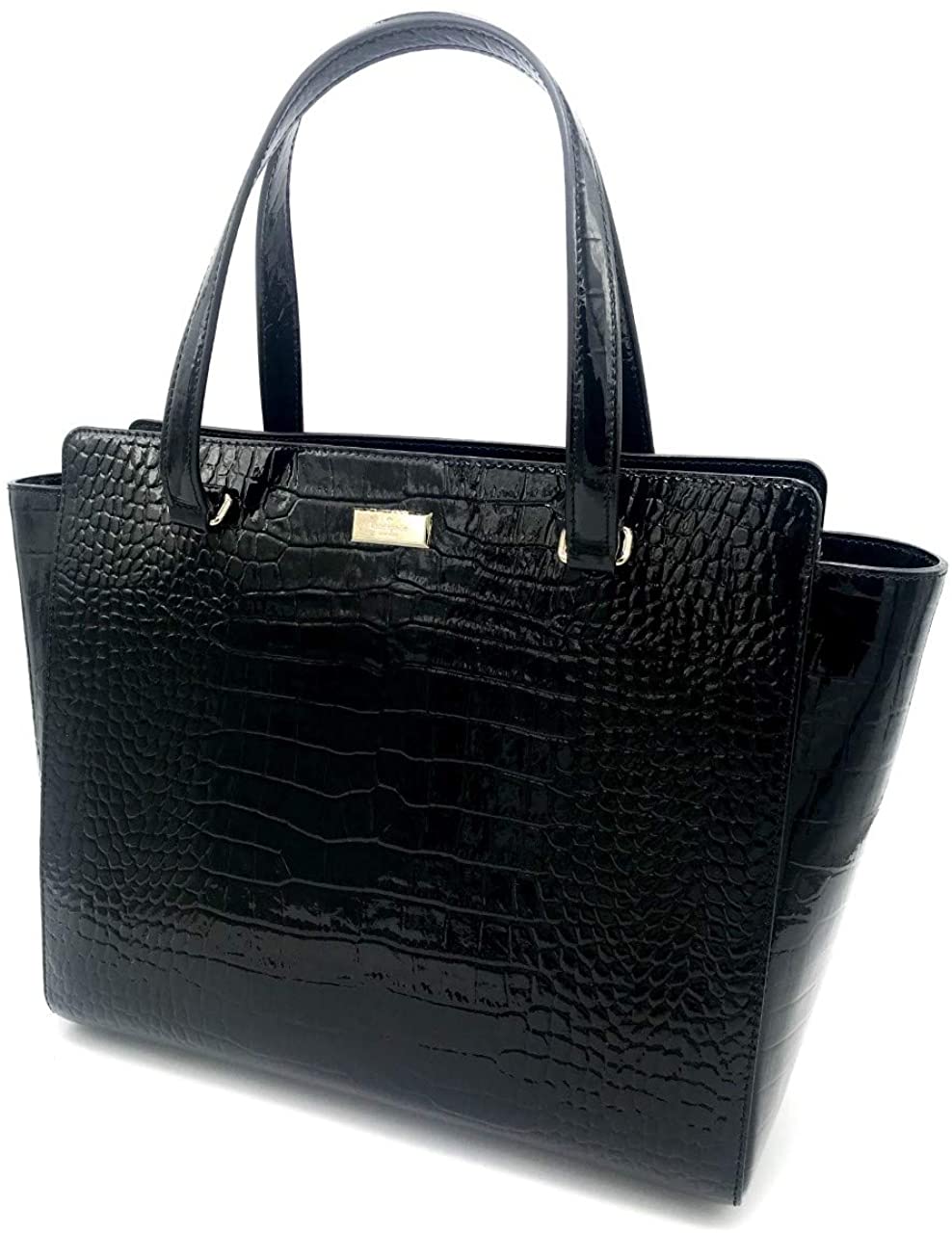 Price:$257.45    Kate Spade WKRU6070 Elissa Bristol Drive Croc Black Leather Bag  Clothing
