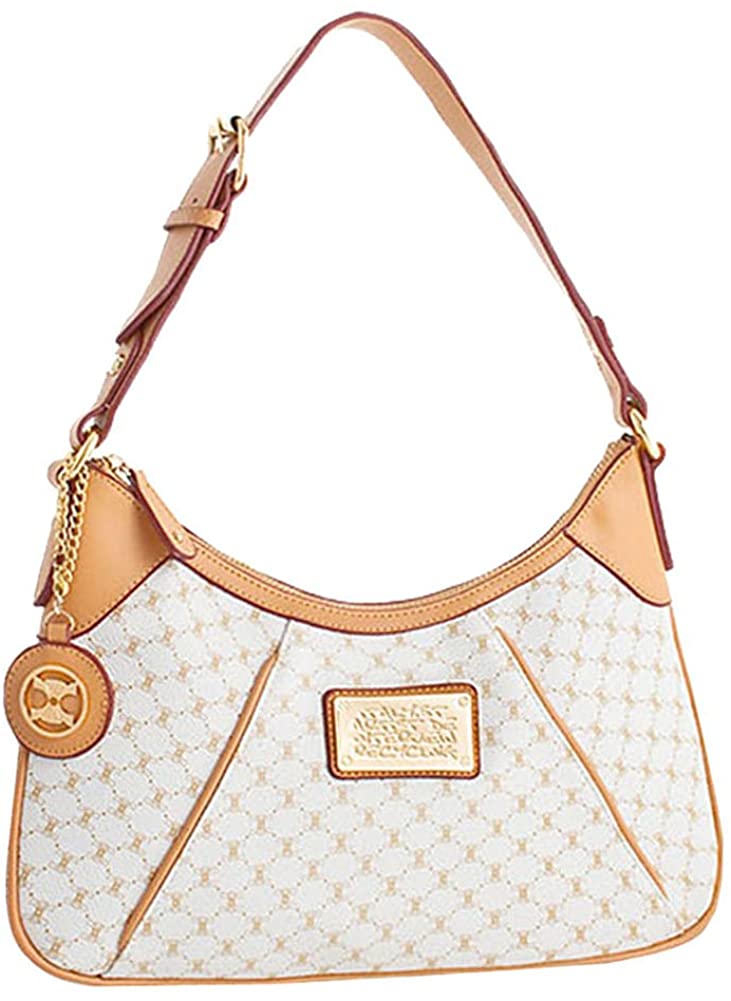 Price:$94.90    Leather Accents Hobo Handbag (off-white)  Clothing