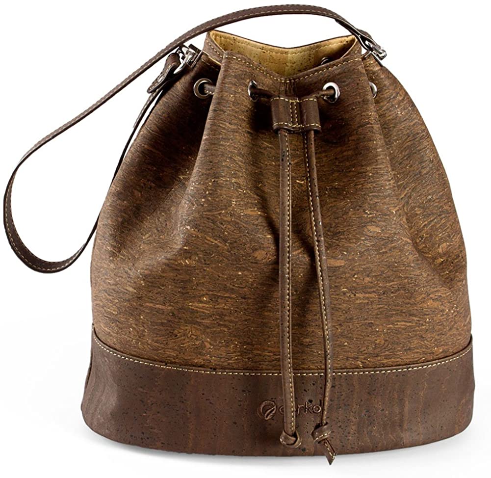 Price:$115.00 Corkor Bucket Bag for Women Crossbody Shoulder Handbag Non-Leather Vegan Cork Trunk  Handbags   