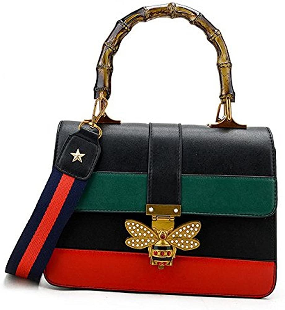 Price:$34.99    Uniqstore Women Lady's Bee Messenger Crossbody bag Handbag Shoulder Tote Bag Black  Clothing