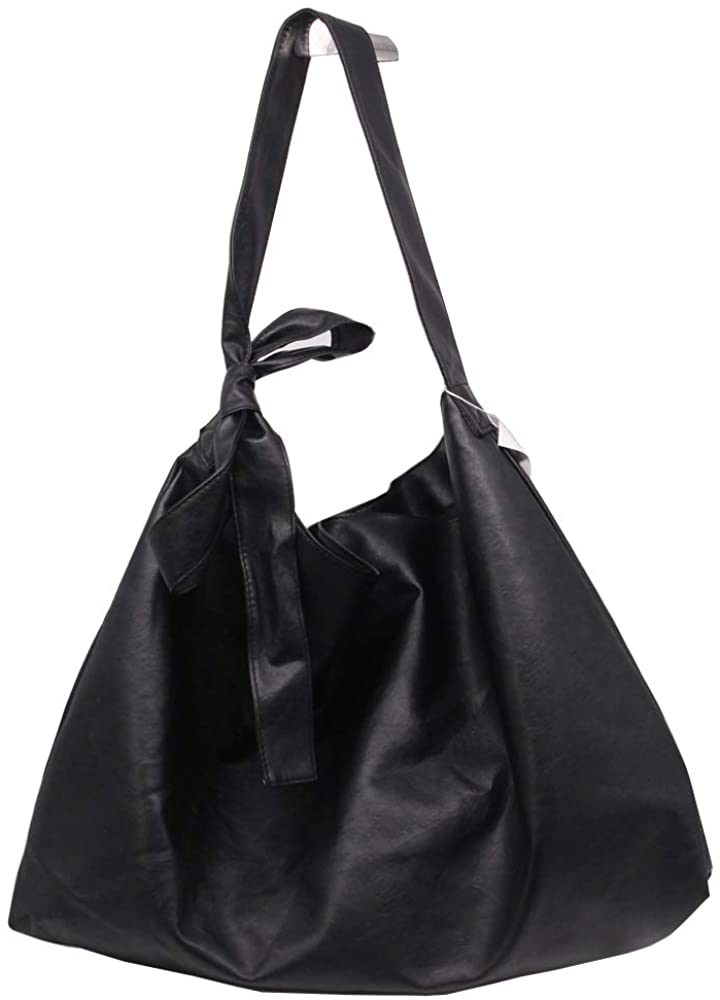 Price:$13.59    Chikencall Oversized Tote Leather Hobo Shoulder Bag Tied Crossbody Bag Big Satchel  Clothing