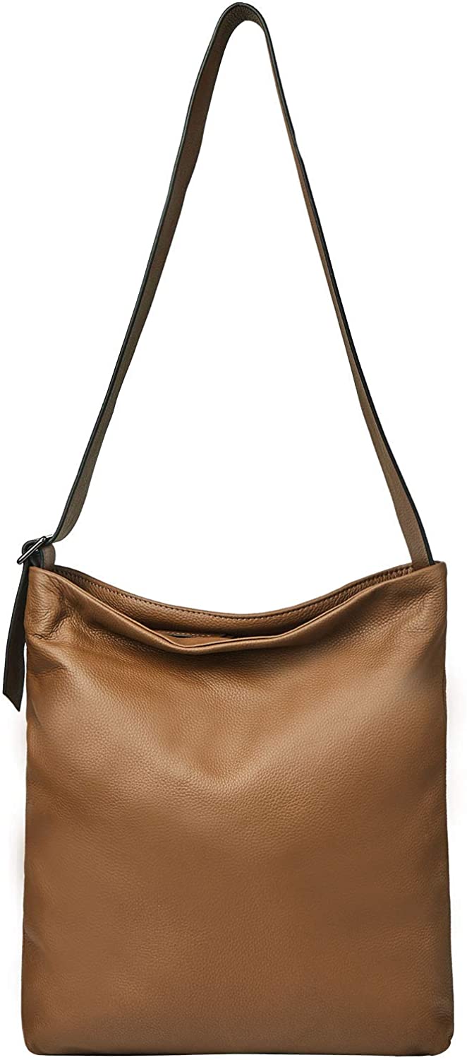 Price:$89.99    QWIANG Mens/WomenLarge Shoulder Bag Soft Genuine Leather Tote Bag  Clothing