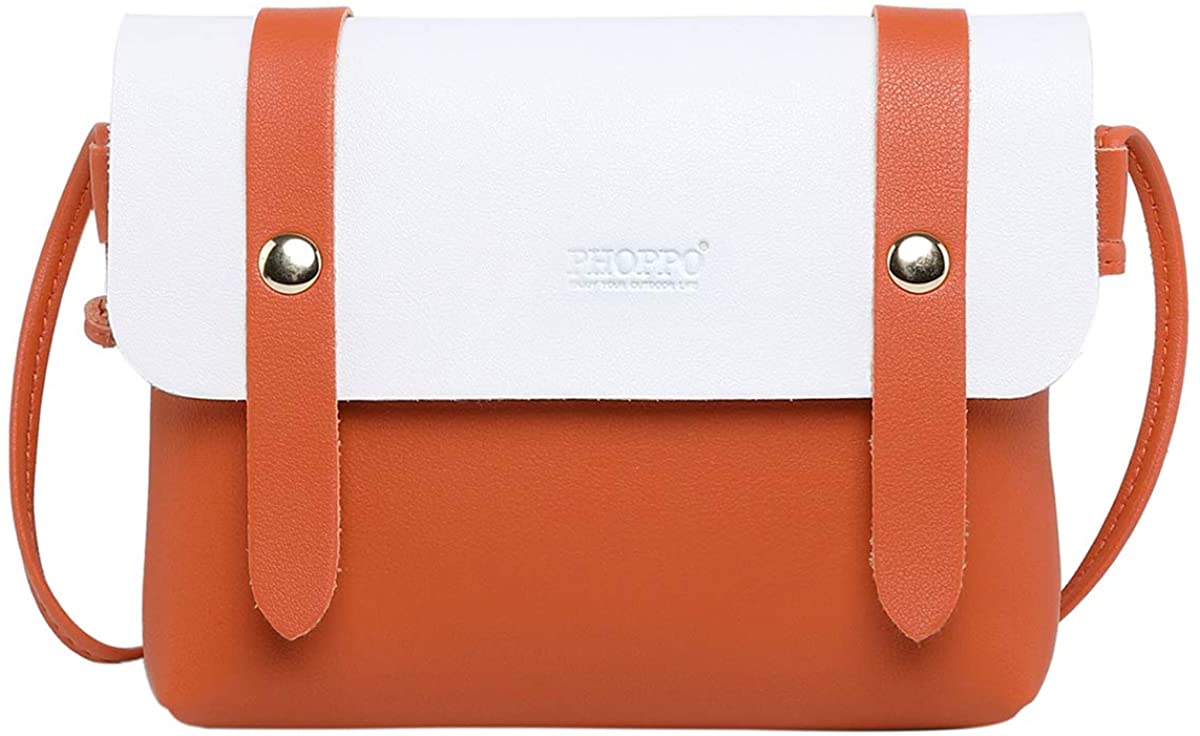 Price:$6.88 Leather Crossbody Bags for Girls - Small Lightweght PU Leather Shoulder Bag Cross body Wallets CellPhone Bags Cell Phone Purses for Mother, Girls, Aunt, Grandmother (A-Orange)  Handbags   