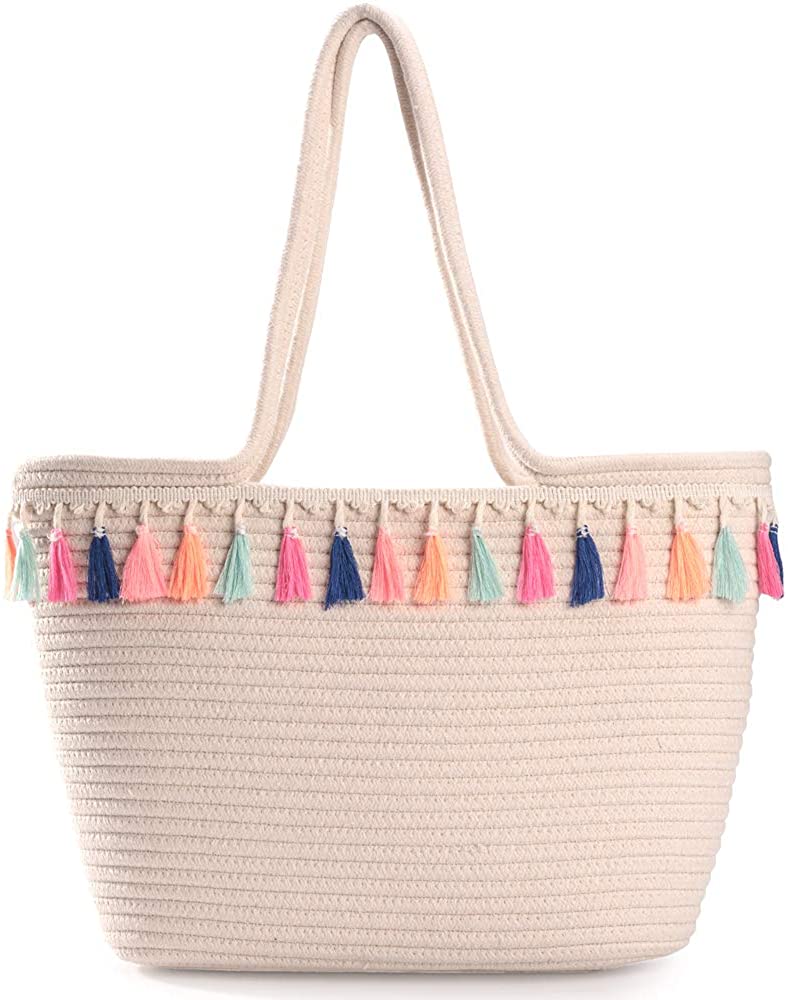 Price:$30.99    Womens Shoulder Bag, Shopping Travel Daily Large Woven Handbag Tote Bags Hobo Bag (A-Beige)  Clothing