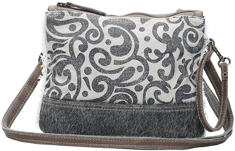 Price:$25.30 Myra Bag Dual Strap Cowhide & Upcycled Canvas Small Bag S-1150  Handbags   