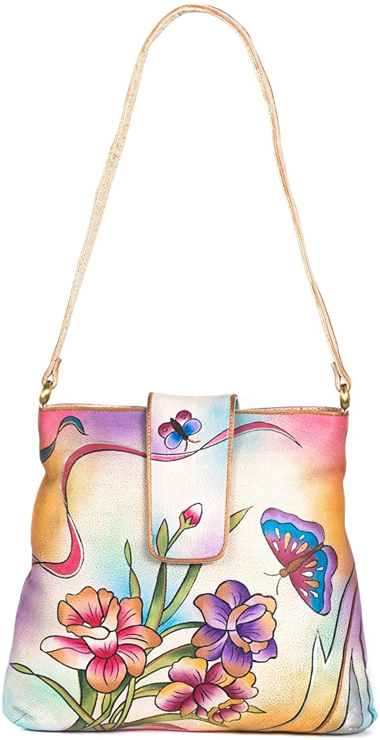 Price:$89.97    ZIMBELMANN ALEXANDRA Genuine Nappa Leather Hand-painted Hobo Shoulder Bag  Clothing