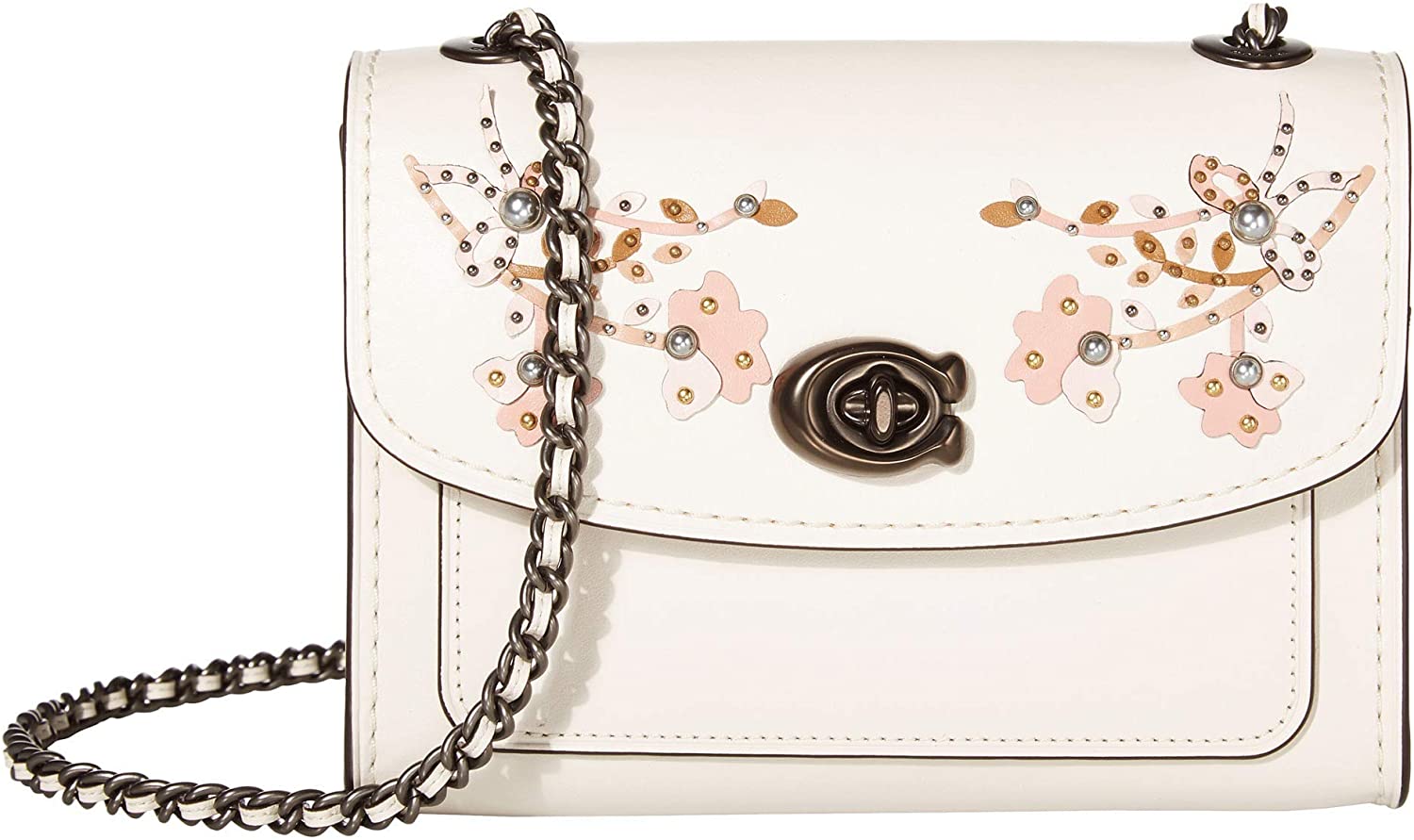 Price:$238.99 COACH Floral Embroidery Parker 18 Shoulder Bag Chalk One Size  Handbags   