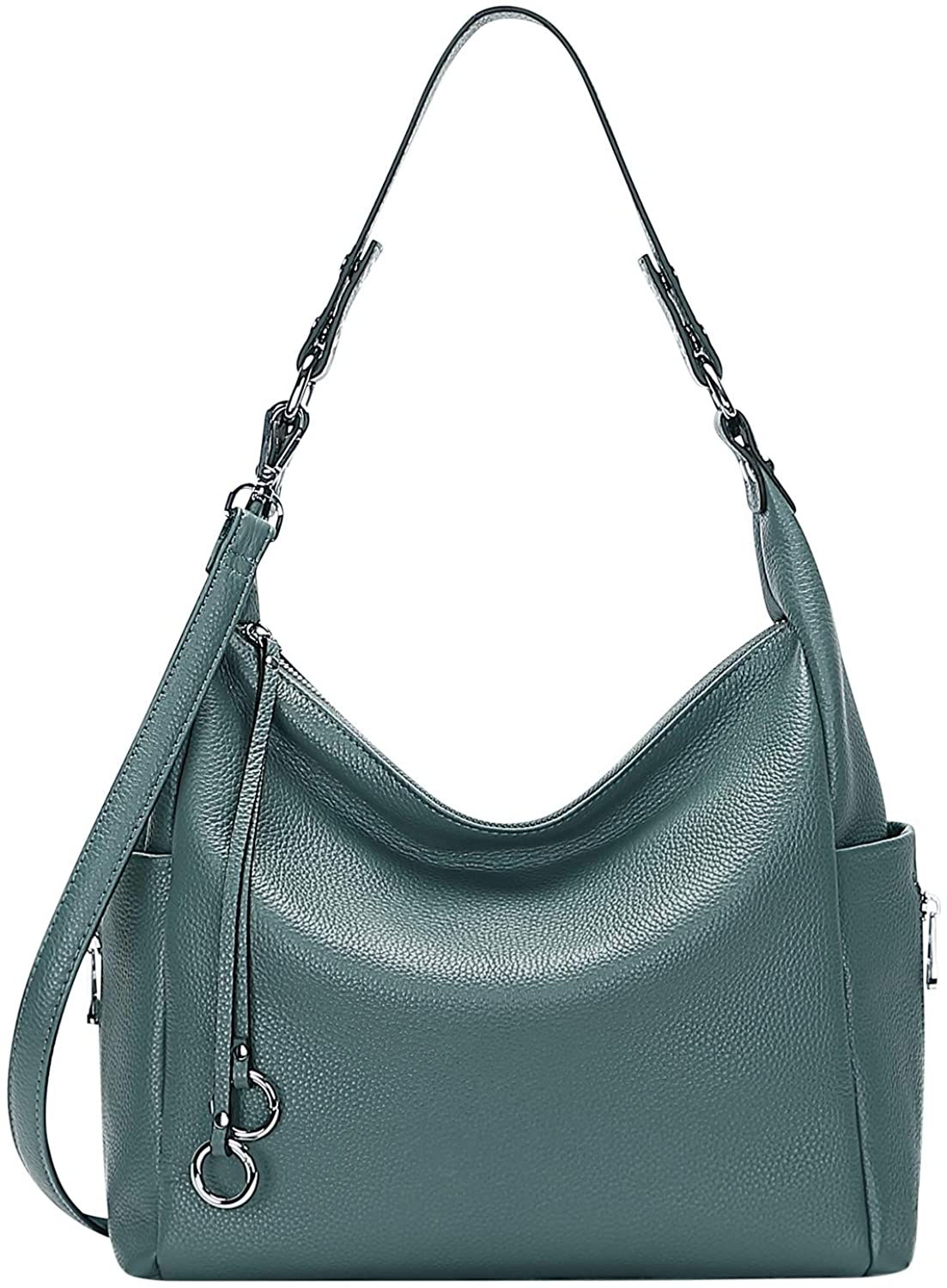 Price:$67.68    OVER EARTH Genuine Leather Purses and Handbags Shoulder Bags For Women Ladies Hobo Crossbody Purse Large (O116E Pearl Blue)  Clothing