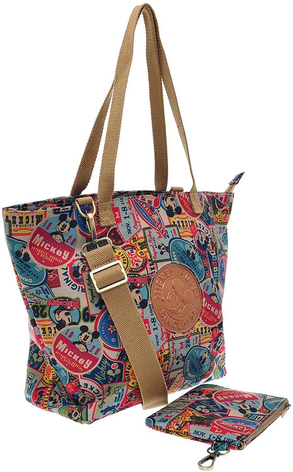 Price:$69.99    PLIC n PLOC A196.Disney Mickey Mouse Women Daily Shopper Tote Shoulder Bag Handbag, Brown, L 10.3(Upper - 15.8)H 10.9W 4.3 inch  Clothing