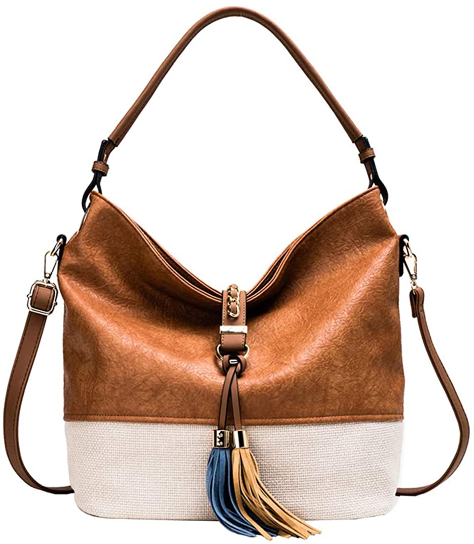 Price:$48.99    Newest Style 2019 Hobo Bag for Women Boho Purses and Handbags Fringe Big Shoulder Bag With Tassels Bucket Bag Crossbody Messenger Tote Bag Patchwork Leather HandBags with Tassels  Clothing