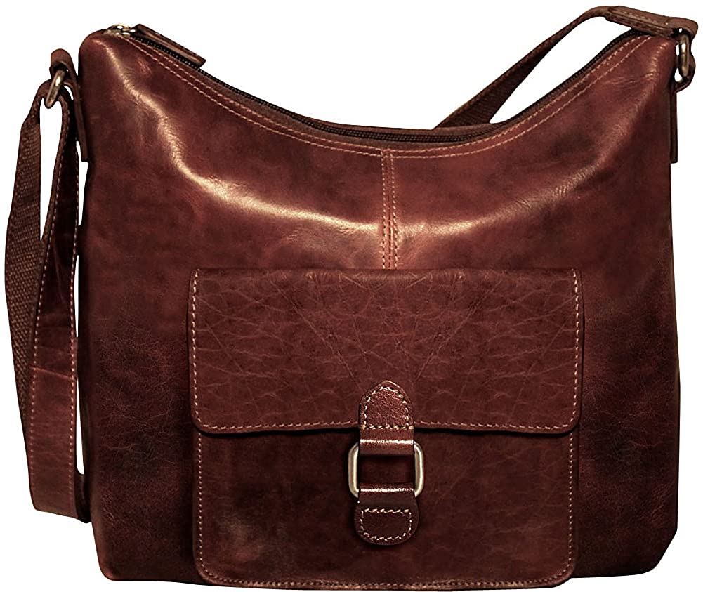 Price:$79.99    Jack Georges Voyager Collection Hobo Bag 7614 Brown  Clothing