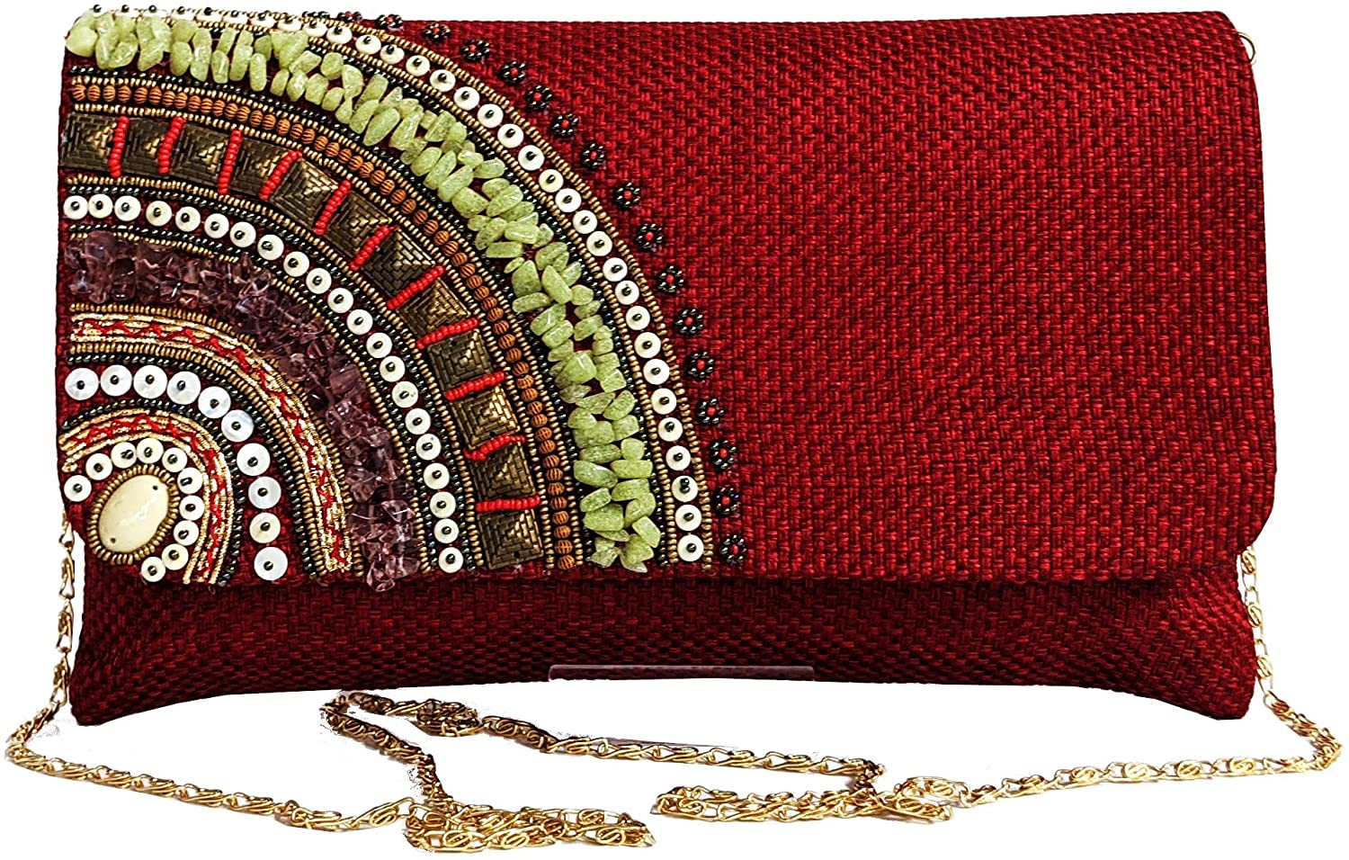 Price:$43.00 Women Boho Style Evening Purse, Clutch, Evening Bag, Clutch Bag, Shoulder Bag, Crossbody bag With Detachable Chain  Handbags   