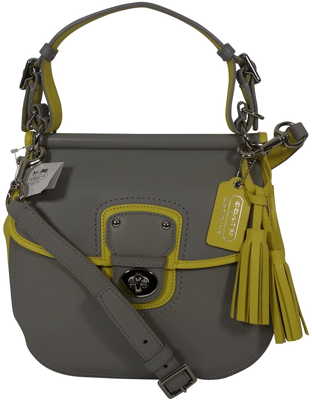 Price:$319.95 Coach Legacy Archival Two-Tone Wilis Crossbody Handbag Purse Bag 22409 Grey Lemon  Handbags   