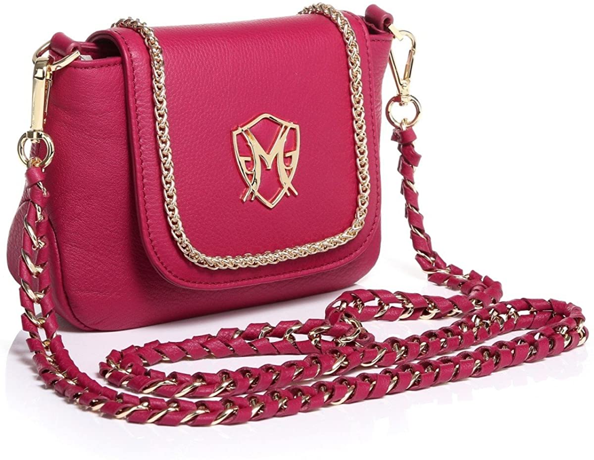 Price:$99.90 Greg Michaels Becky Flap Mini Shoulder bag with Chain Black Leather (Burgundy)  Handbags   