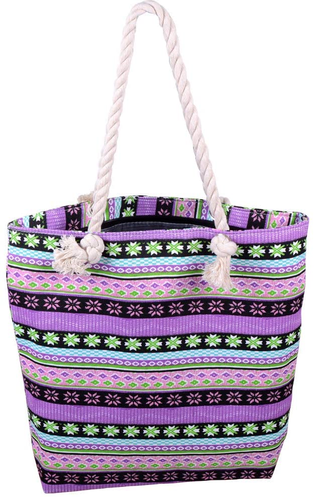 Price:$11.89    Beach Travel Tote Bag-Large Canvas Shoulder Bag wt Zipper-Summer Travel Totes for Women (Canvas Bag-B)  Clothing
