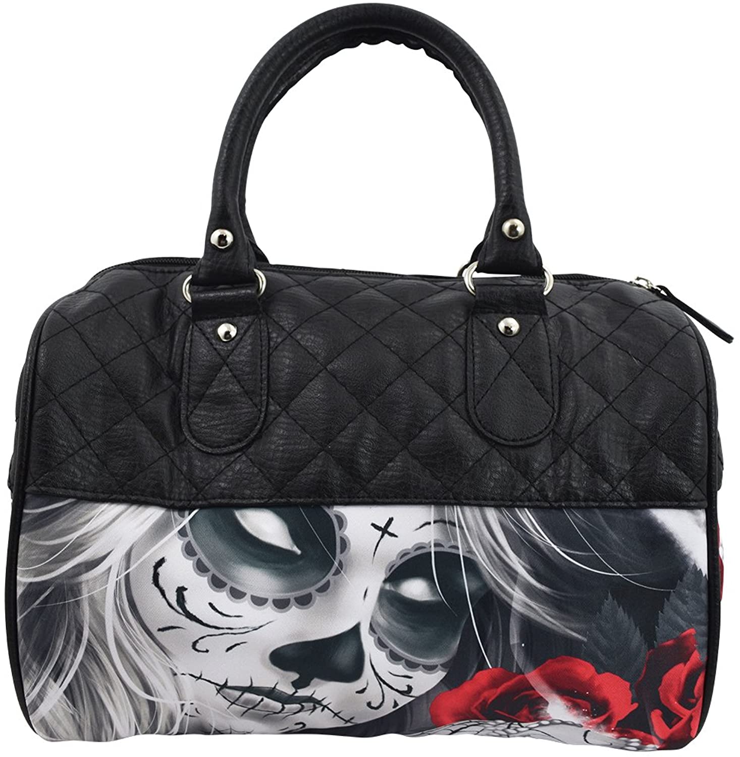 Price:$59.94    Liquorbrand Eternal Bliss Sugar Skull Lady and Rose Satchel Crossbody bag …  Clothing