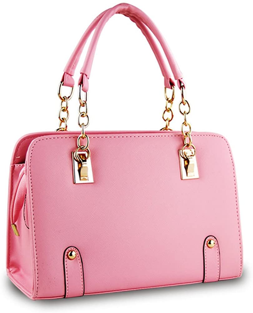 Price:$28.99    Catkit Fashion Womens Chain Top Handle Tote Handbag Office Shoulder Bag Pink  Clothing