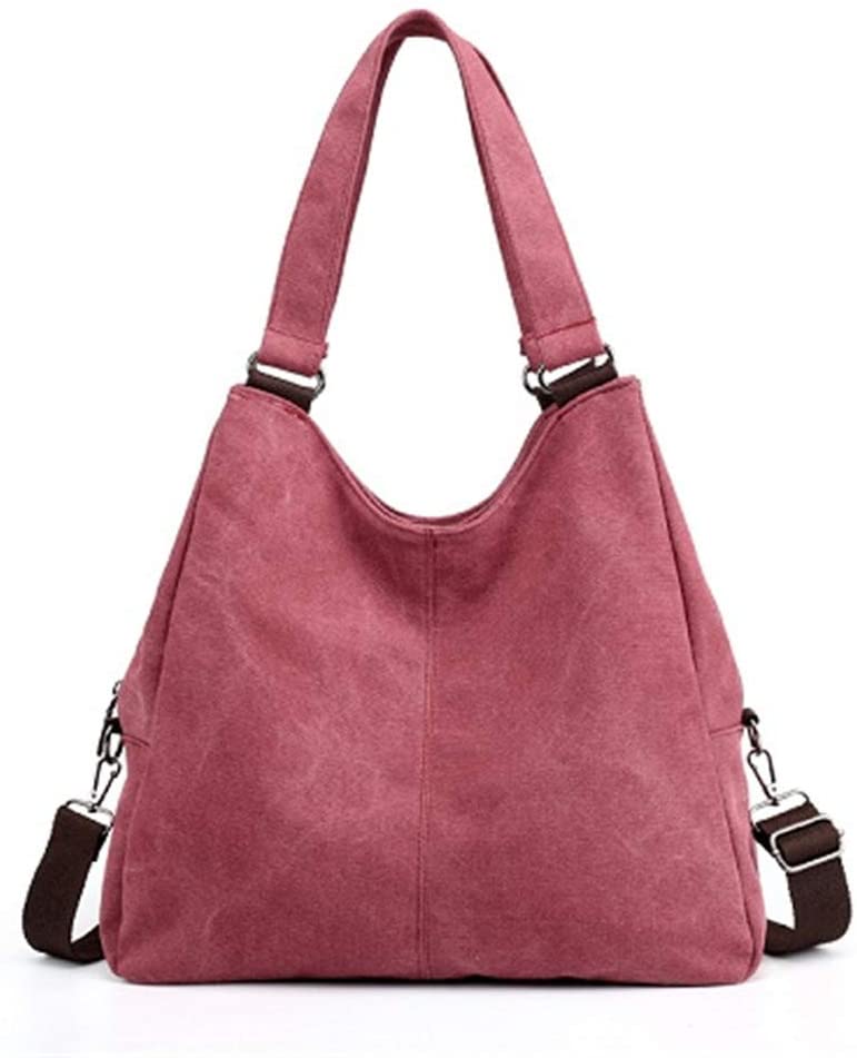 Price:$40.98    Big Capacity Canvas Tote Women's Hobo Bag Female Shoulder Bag Female Fashion Casual Top Women Handbag red L38cmH34cmW13cm  Clothing