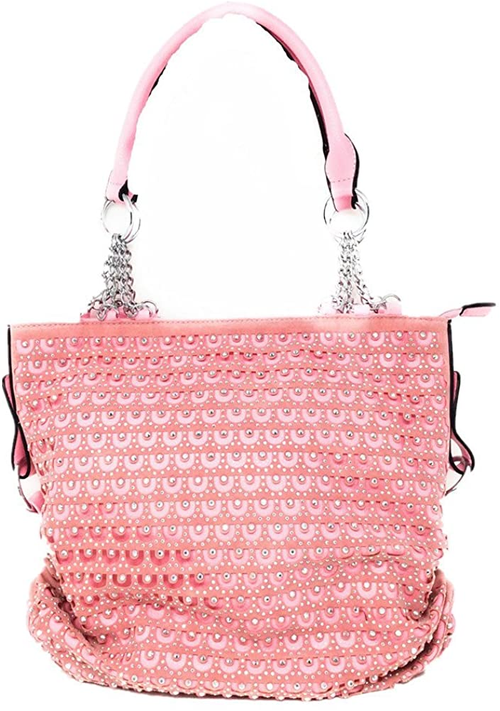 Price:$42.99    Texas West Women's Premium Bling Bling Hobo Bag in 3 colors (Pink)  Clothing