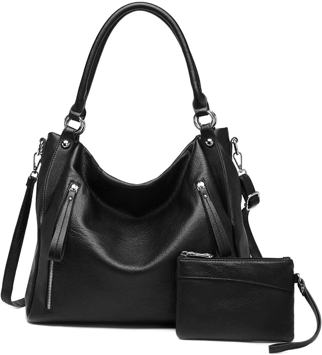 Price:$39.99    Women Handbags Shoulder Bags PU Leather Satchel Tote Bag Mutipocket Purse (K.EYRE#KL7219#U8388#401-BLACK)  Clothing