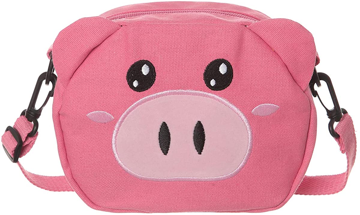 Price:$11.99 Canvas Small Crossbody Shoulder Bags Haytijoe Lovely Pig Cell Phone Purse Wallet For Women Girls(Pink)  Handbags   