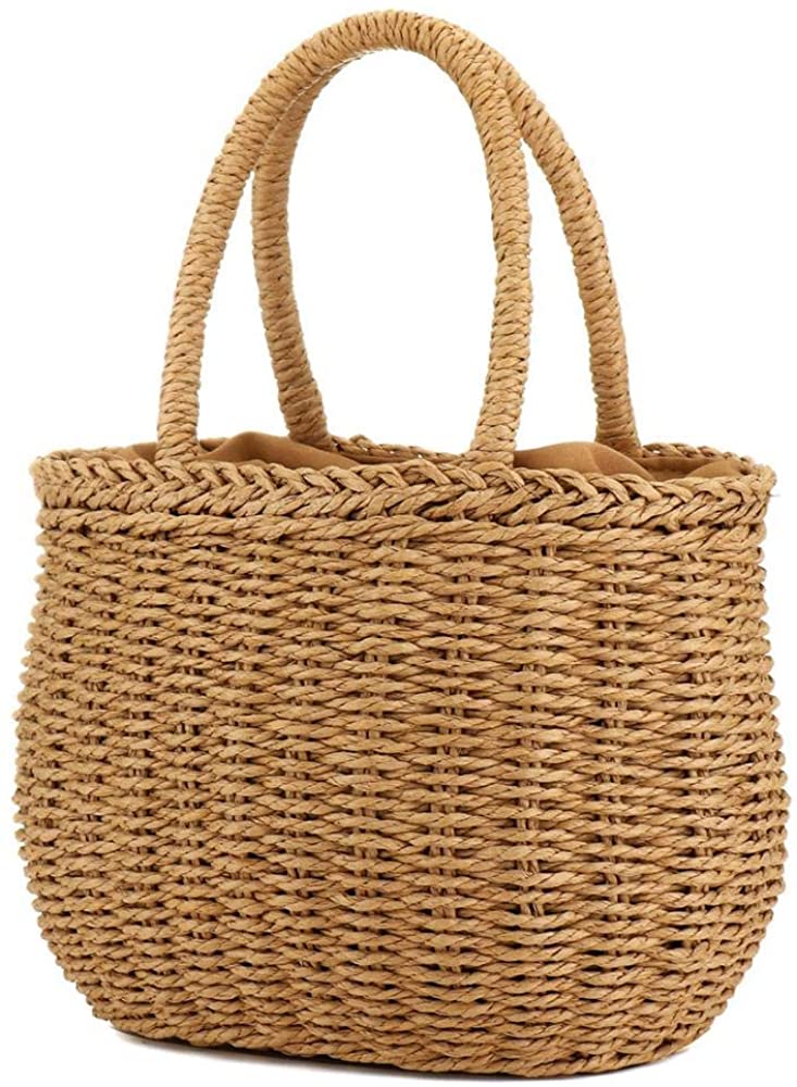 Price:$16.99    Straw Tote for Women, Cross Body Handwoven Rattan Straw Bag Summer Beach Large Square Carrying Shoulder Hand Bag  Clothing