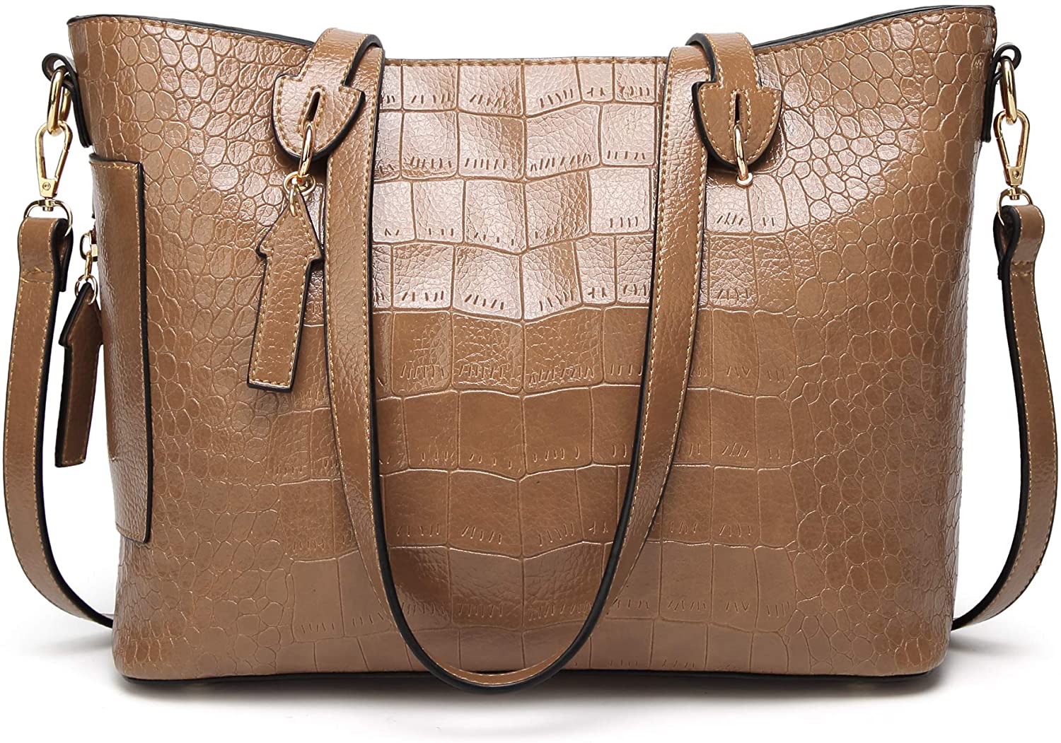 Price:$29.99    Charlotte Bourgeois | Agnes' Shoulder Tote Bag - Handbag For Women (Khaki)  Clothing