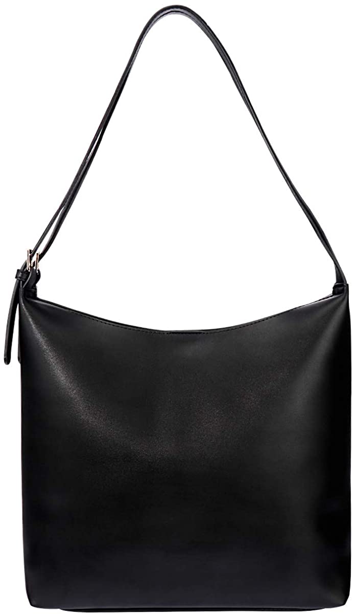 Price:$29.99    MACLLYN Women Leather Designer Handbags Messenger Tote Purses Shoulder Bucket Bags （Black)  Clothing