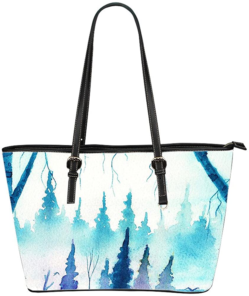 Price:$40.99    Leather Tote Bag for Women, Blue Women Handbags PU Leather Tote Shoulder Bags, Two-sided Printing, Small  Clothing
