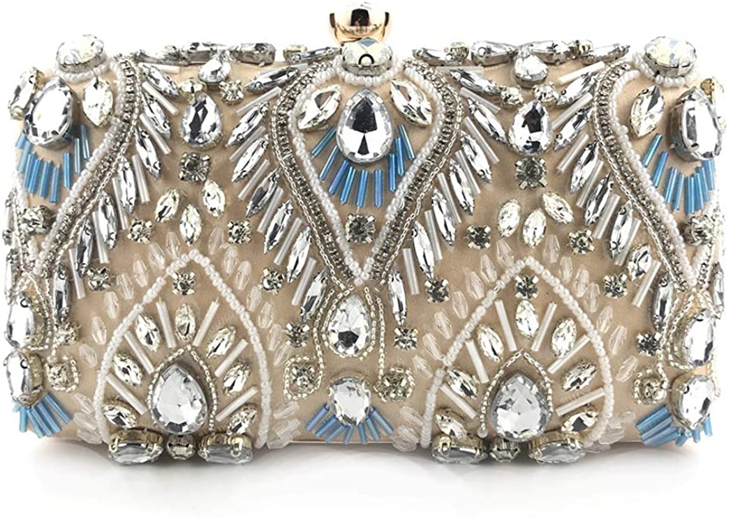 Price:$27.99 CSBB Hand Dinner Bag Heavy Work Pearl Embroidery Hand Bag Model Female Bag  Handbags   