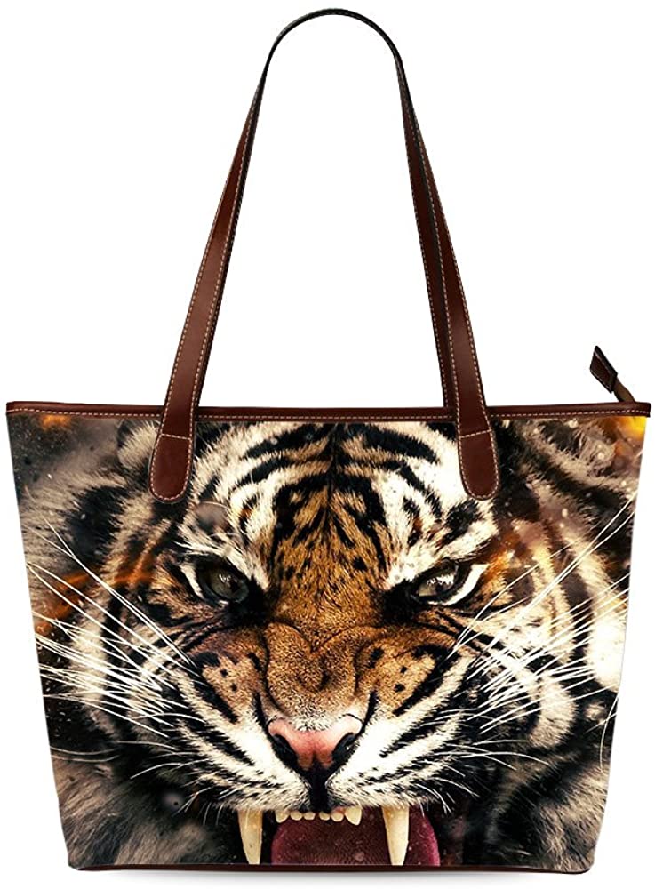 Price:$39.99    Shoulder Tote Bag for Women, Tiger Shoulder Bag Handbag Two-sided Printing  Clothing