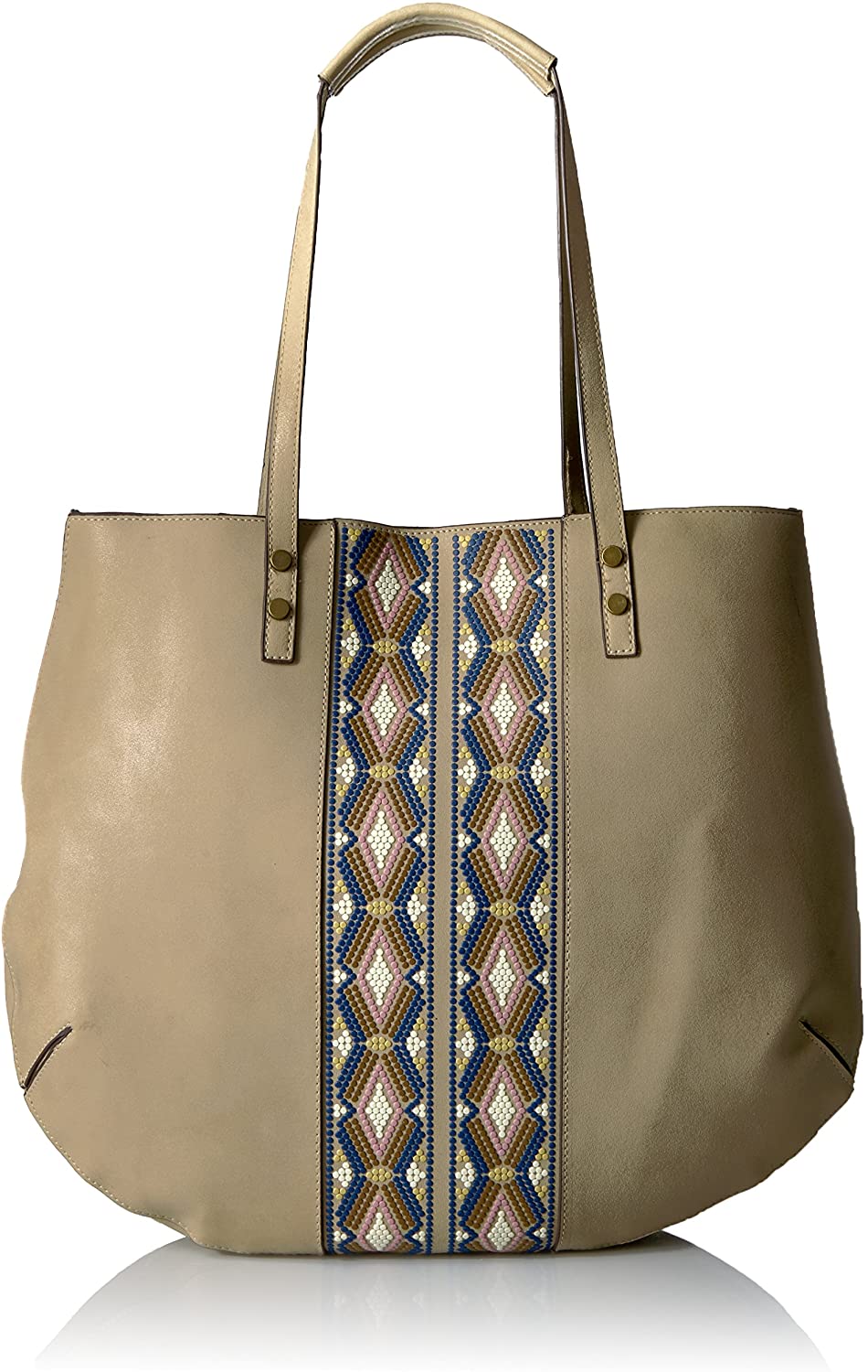 Price:$27.42    T-Shirt & Jeans Puff Printed Tote, Cream  Clothing