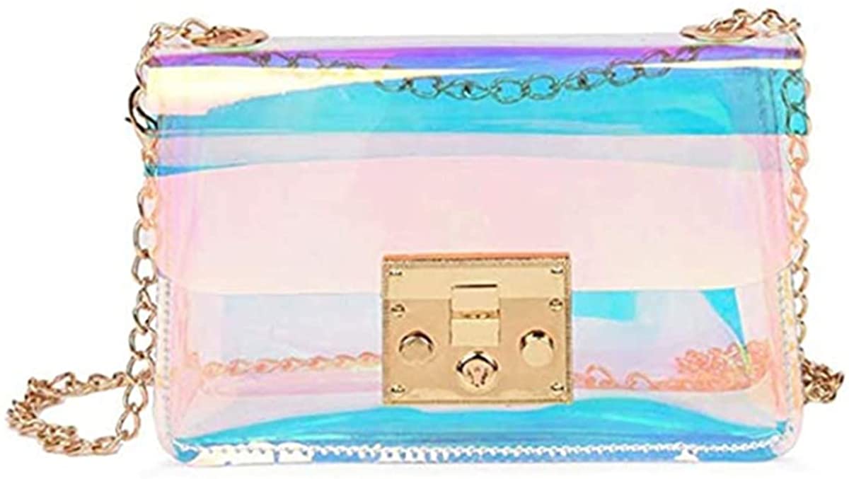 Price:$16.99 Women PVC Holographic Crossbody Shoulder Bag Handbag Clear Purse  Handbags   