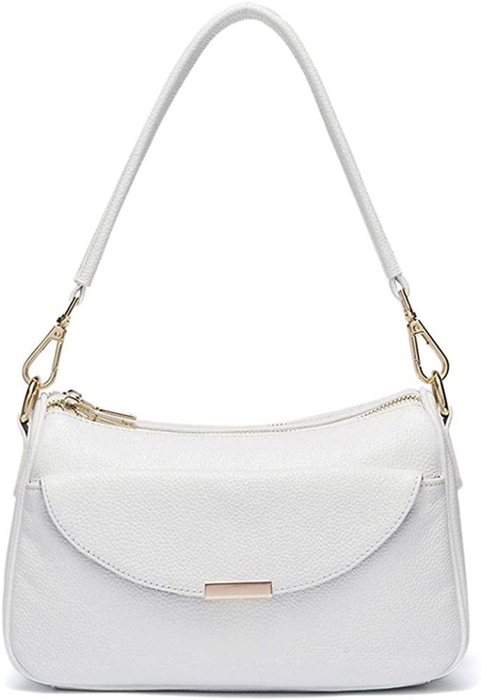 Price:$56.80 Fashion Shoulder Bag Elegant Women Quality Genuine Leather for Ladies Girl White  Handbags   