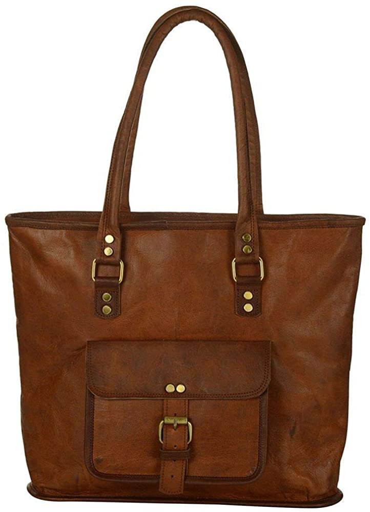 Price:$45.99 Women's Tote Bag Handbag Shopping Travel Shoulder Bag, 16 Inch Medium Vintage Leather  Handbags   