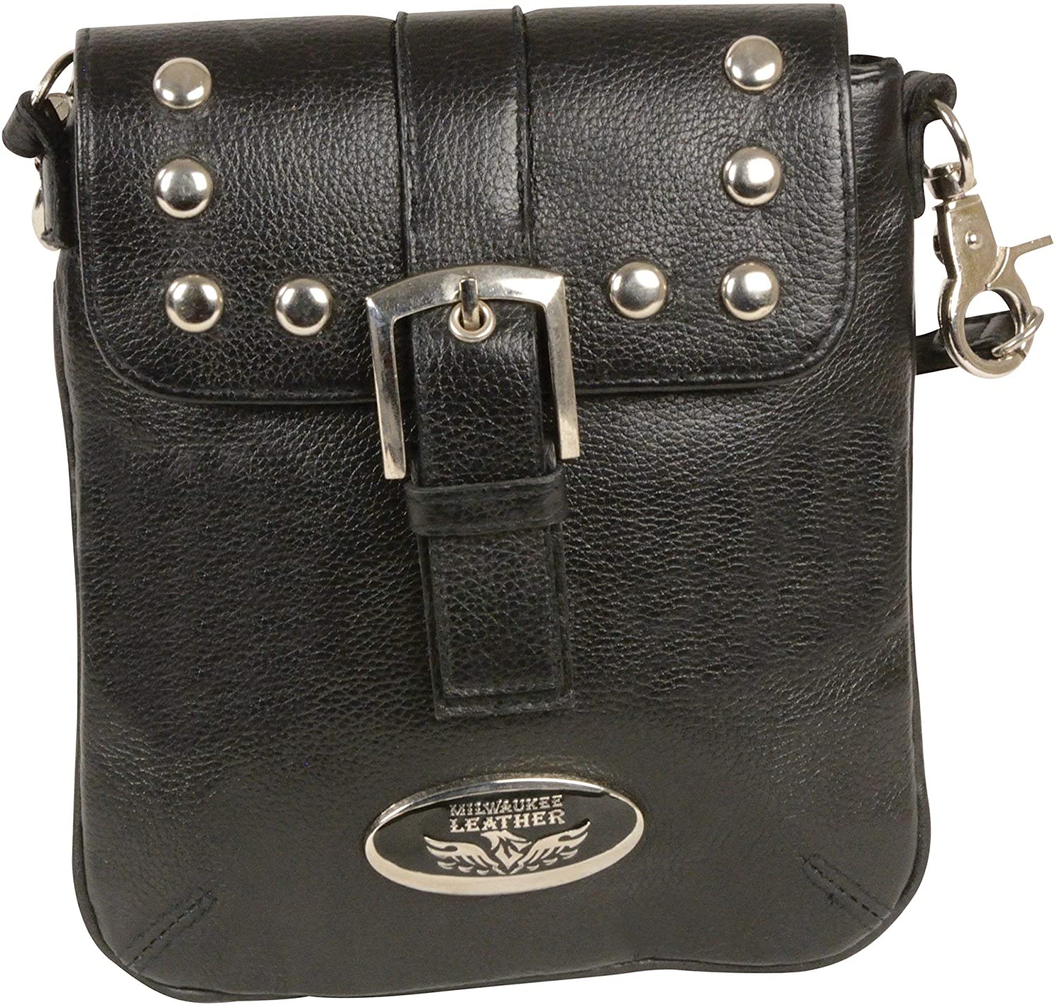 Price:$49.99    Milwaukee Leather MP8805 Women's Black Small Leather Studded Shoulder Bag - One Size  Clothing
