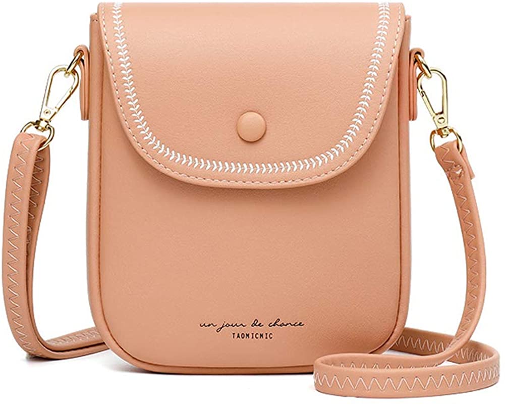 Price:$18.78 Aeeque Women Cell Phone Purse Small Crossbody Bag Leather Shoulder Handbag, Pink  Handbags   