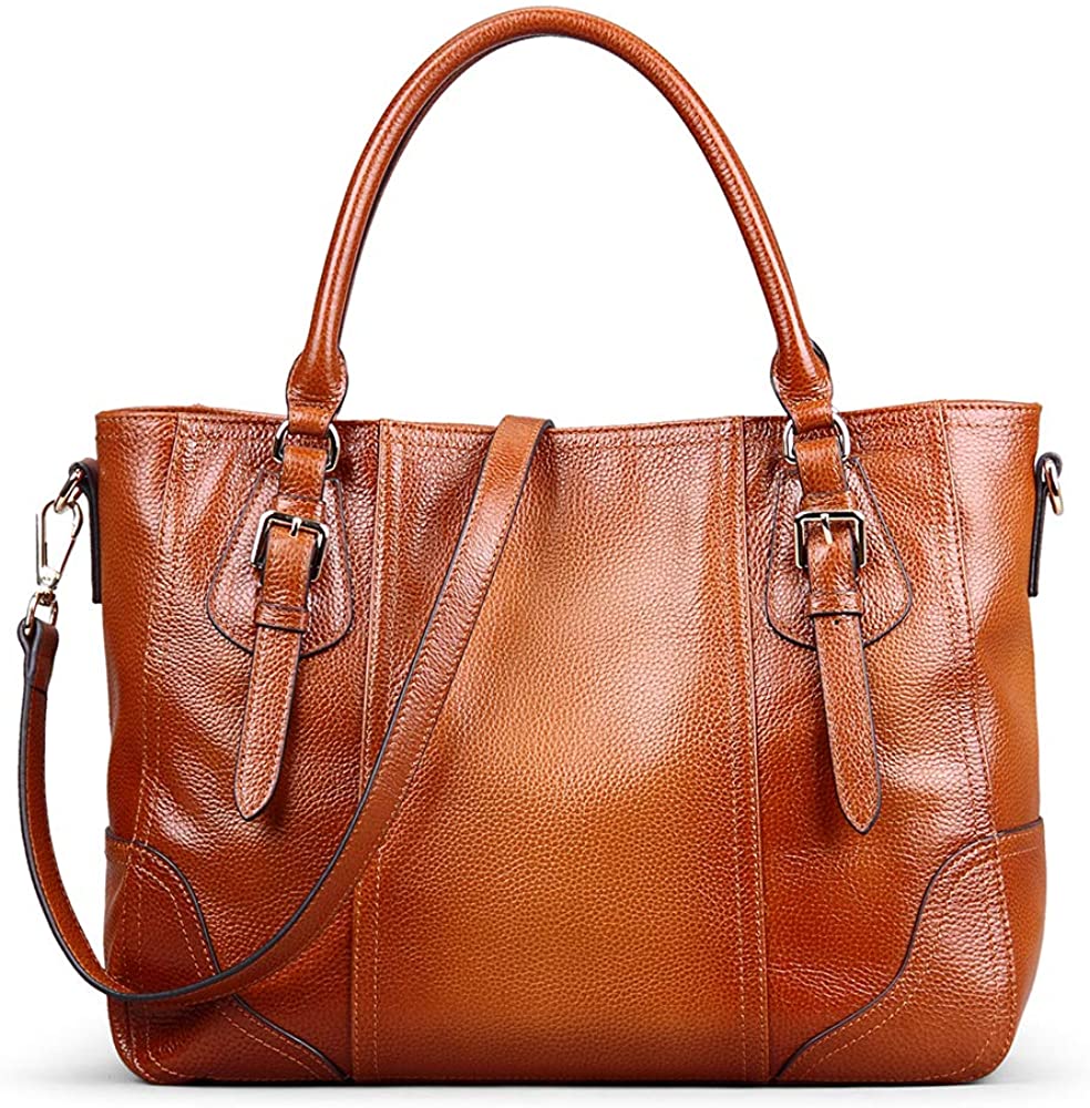 Price:$78.99    Women Vintage Genuine Leather Handbags DAIZU Tote Shoulder Bag Large Capacity (sorrel)  Clothing