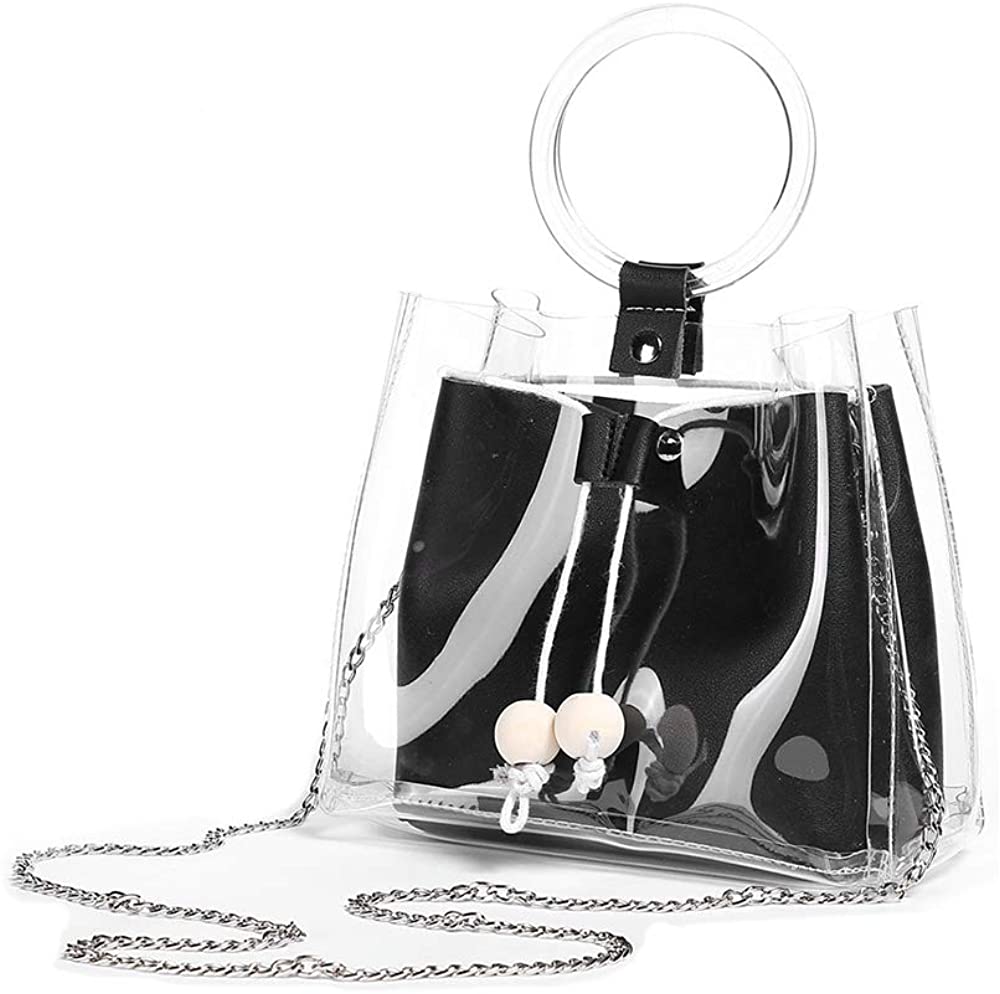 Price:$20.80    Barabum Classy Waterprof Clear Tote Beach Shoulder Crossbody Bag  Clothing