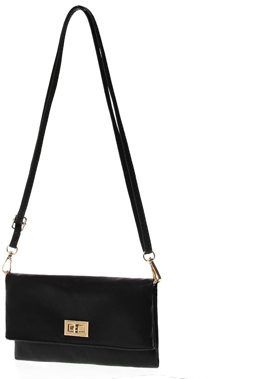 Price:$17.95 Solene Womens and Girls Small Crossbody Shoulder Bags For Cellphone and Small Things-WU071(Black)  Handbags   