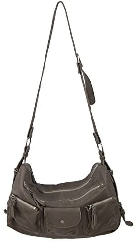 Price:$34.99 Lush Leather Washed Multi Functional Adjustable Taupe Grey Bag  Handbags   