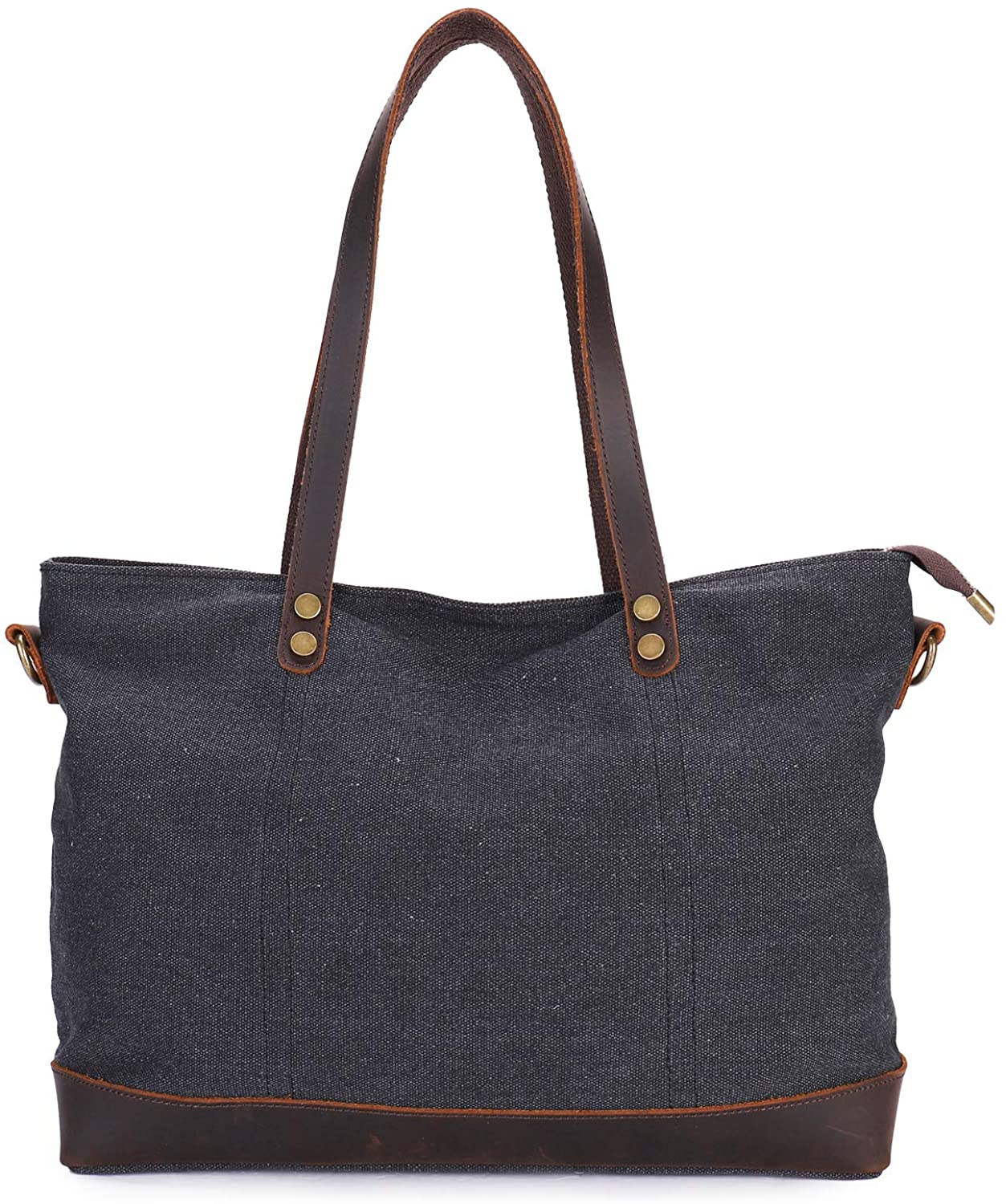 Price:$29.99    Imiflow Women's Top Handle Shoulder Bags Canvas Leather Cross Body Tote Purse Satchel (522 Black)  Clothing