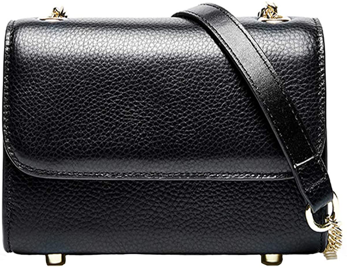 Price:$48.99 Women’s Fashion Chain Flap Purse Bag, Leather Shoulder Crossbody Handbags Solid Lightweight for Ladies Work Shopping(Black)  Handbags   