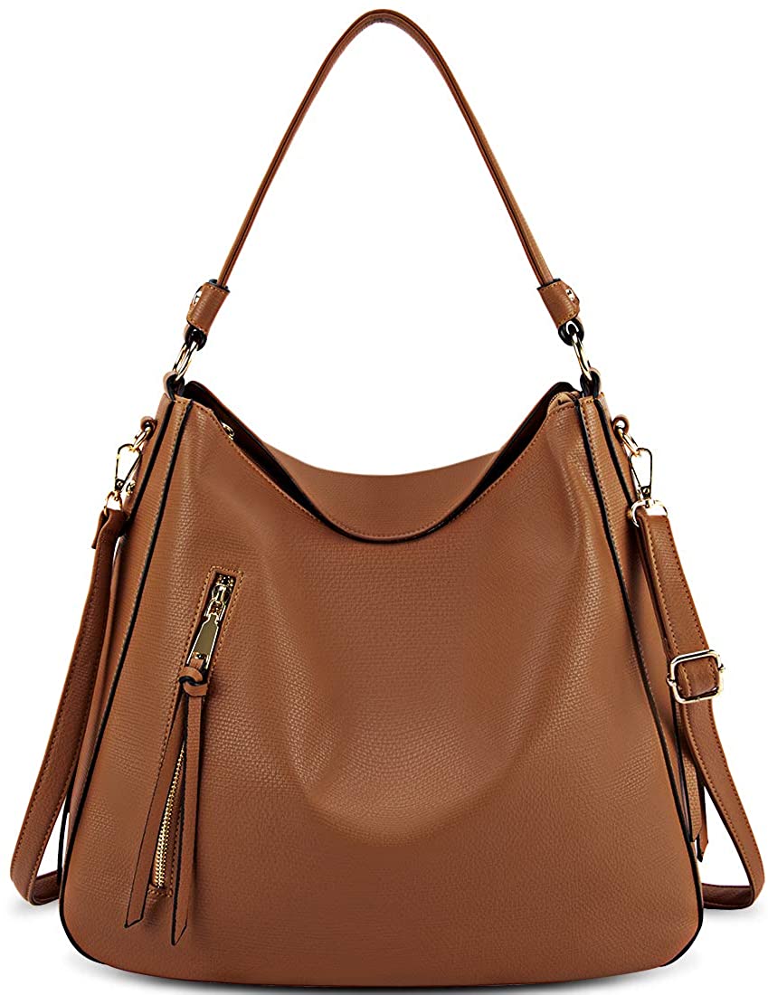 Price:$35.86    Hobo Handbags for Women Large Waterproof Leather Purses Ladies Tote Satchel Purse Shoulder Bag,Brown  Clothing